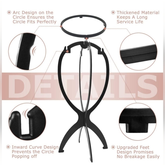 NEW Set of 3 Wig or Hat Stands - Picture 3 of 4
